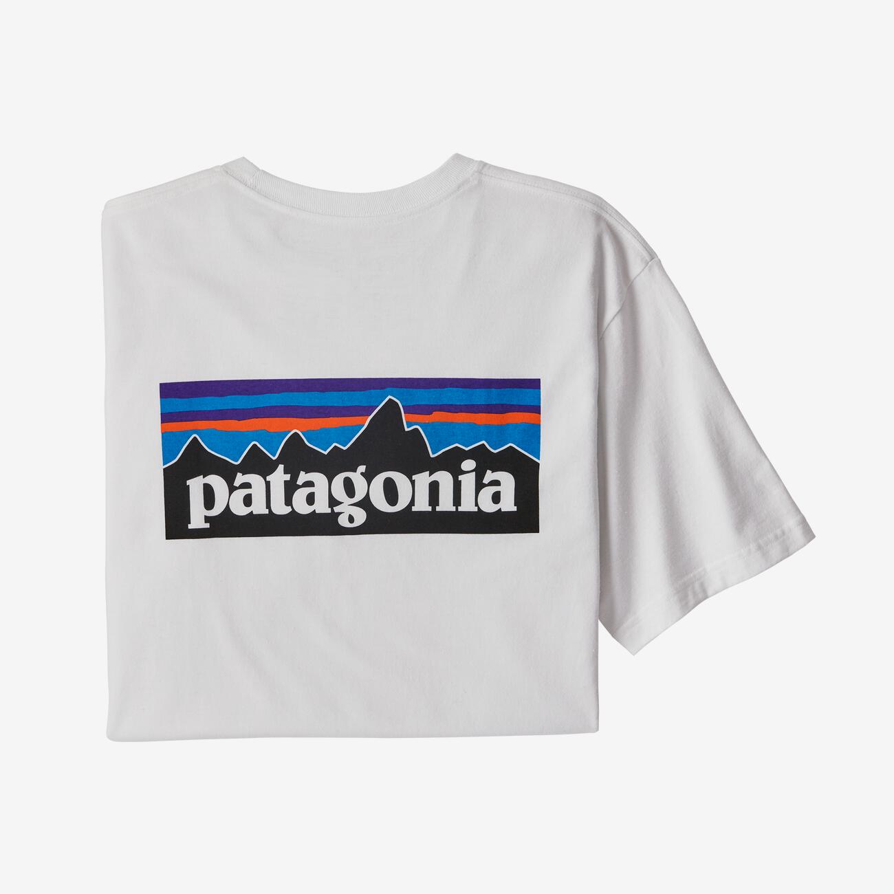 パタゴニアtシャツ・P-6ロゴ・ポケット・レスポンシビリティー　white.